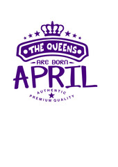 april born queens crown logo anniversaire