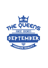 september born queens couronne logo anniversaire