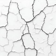 Obraz premium Cracked white surface or PNG showcasing weathered texture