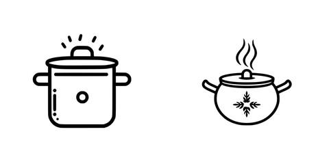 Cooking pots on a stove with steam rising during meal preparation