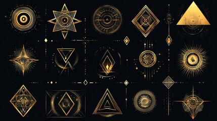 Golden Geometric Sacred Symbols Collection