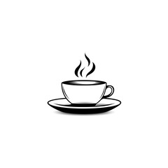 Obraz premium A steaming cup of coffee sits on a saucer