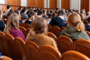 University lecture featuring diverse students embracing inclusive learning tools in an engaging environment