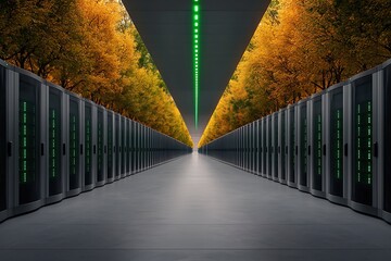 Green Data Center Autumn Path.