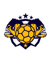Obraz premium handball piranha logo piranas club dent feroce