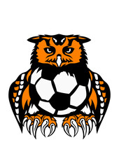football foot hibou chouette logo club ballon