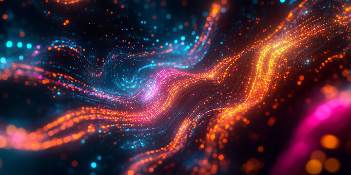 Abstract representation of the autistic mind, vibrant neural connections, glowing brain pathways