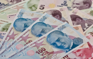 images of banknotes from various countries. turkish lira photos.