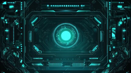Fototapeta premium Futuristic tech interface, glowing panel, advanced technology, digital display