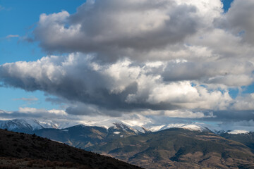 clouds over the mountains
