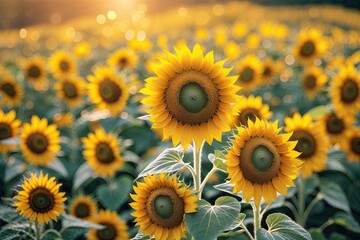 Fototapeta premium Yellow Sunflower Bokeh Background for a Cheerful Summer Day