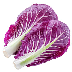 Obraz premium Fresh purple Chinese cabbage on a Transparent background showcasing vibrant colors and crisp texture, purple chinese cabbage on PNG background