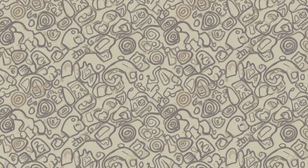 A playful hand-drawn doodle pattern with random shapes.