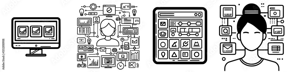 Poster digital workflows and user interfaces in modern technology environments enhance productivity and col