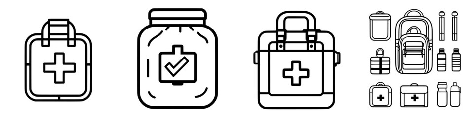 Fototapeta premium Essential first aid supplies and medical kits for emergency preparedness and outdoor adventure