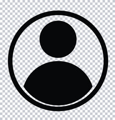 User Profile Icon | Simple Avatar Symbol | Circle Person Silhouette Vector.