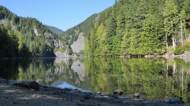 Lindeman Lake located in the Chilliwack Lake Provincial Park during a summer season in Chilliwack, British Columbia, Canada
