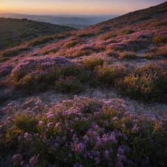 Fototapeta premium lavender field at sunset