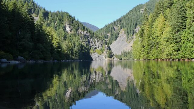 Lindeman Lake located in the Chilliwack Lake Provincial Park during a summer season in Chilliwack, British Columbia, Canada
