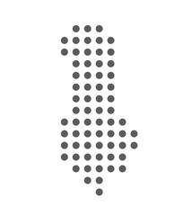 Vector dotted map of Albania isolated on white background, easy to edit.