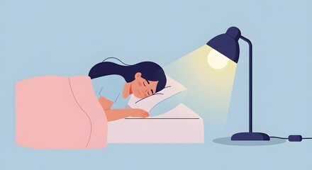 Peaceful Sleep: Woman Resting in Cozy Bed