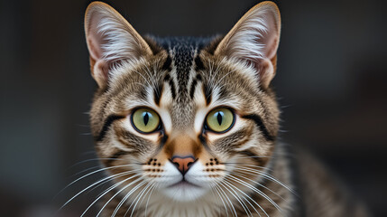 Tabby cat staring