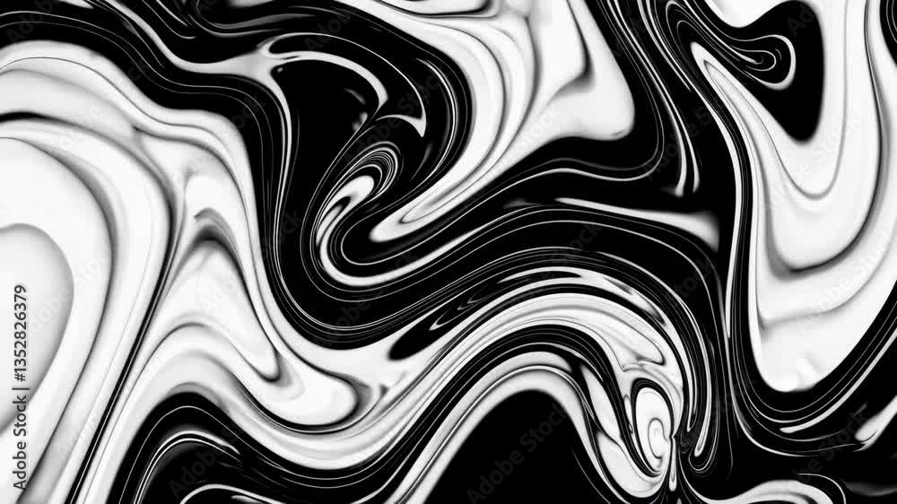 Aufkleber abstract black and white marble texture with fluid swirling patterns. modern art concept