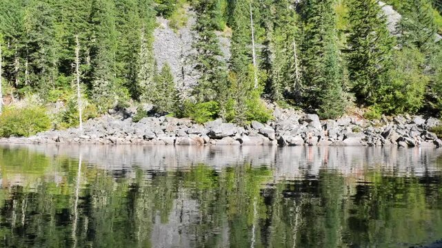 Lindeman Lake located in the Chilliwack Lake Provincial Park during a summer season in Chilliwack, British Columbia, Canada