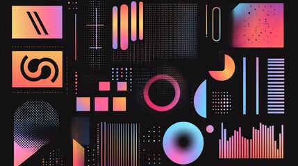 Obraz premium Abstract Geometric Composition with Gradient Colors