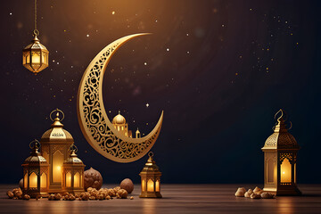 Obraz premium Elegant golden eid background