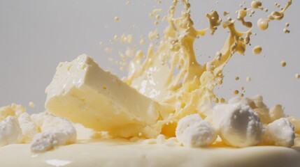 Yellow Cream Splash with Butter and Marshmallows