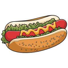 Grilled hot dog icon vector illustration
