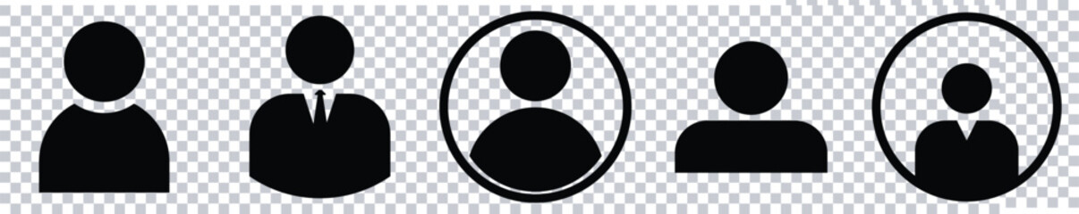 User Profile Icons Set &ndash; Person Silhouettes and Avatars for UI and Web Design

