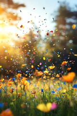 Colorful Confetti Field Flowers.
