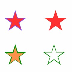 set of colorful stars
