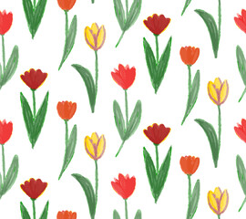 seamless background with tulips