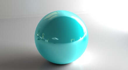 Blue ball on white background. Blue sphere isolated.