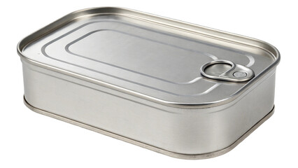 Metallic Silver Tin Can with Pull-Tab Lid - Isolated. can, tin, metal, silver, food, storage, container, sealed, packaging, steel, aluminum, shiny, preserved, lid, pull, airtight, compact, smooth.