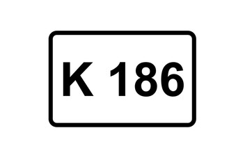 	
Illustration eines Kreisstraßenschildes der K 186 in Deutschland	