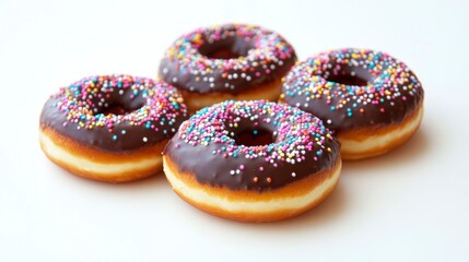 Delicious Chocolate Donuts with Sprinkles Perfect for a Sweet Treat