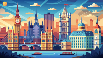 Fototapeta premium London cityscape with Houses of Parliament and Big Ben tower, UK