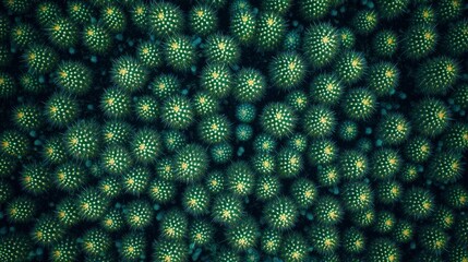 Dense Cactus Garden Overhead View Showcasing Desert Flora and Textural Pattern