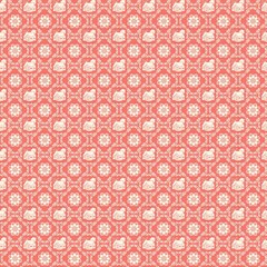 Floral geometric patterns, seamless paper and mosaic fabric