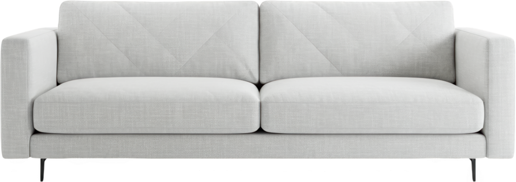 Modern Light Grey Fabric Sofa Two Seater Couch for Living Room Apartment