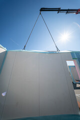 private house with aerated lightweight walls under construction