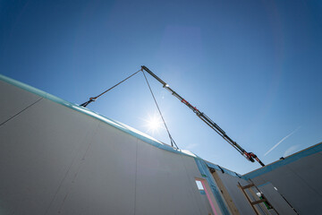 private house with aerated lightweight walls under construction