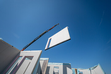 private house with aerated lightweight walls under construction