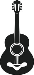 Classic Acoustic Guitar Silhouette – Elegant Musical Instrument Vector