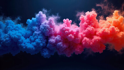 Swirling blue and pink powder smoke in a vibrant display