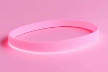 Pink rubber band on pink background